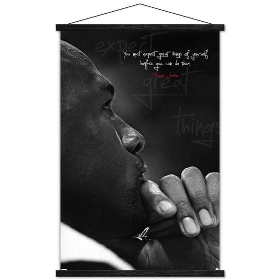Michael Jordan - Expect Great Things Wall Poster with Magnetic Frame, 22.375" x 34"