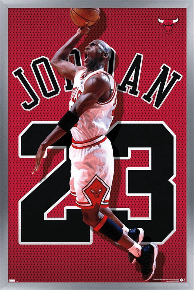 Michael Jordan - Jersey Wall Poster, 14.725" x 22.375", Framed