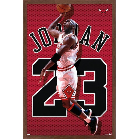 Michael Jordan - Jersey Wall Poster, 22.375" x 34", Framed