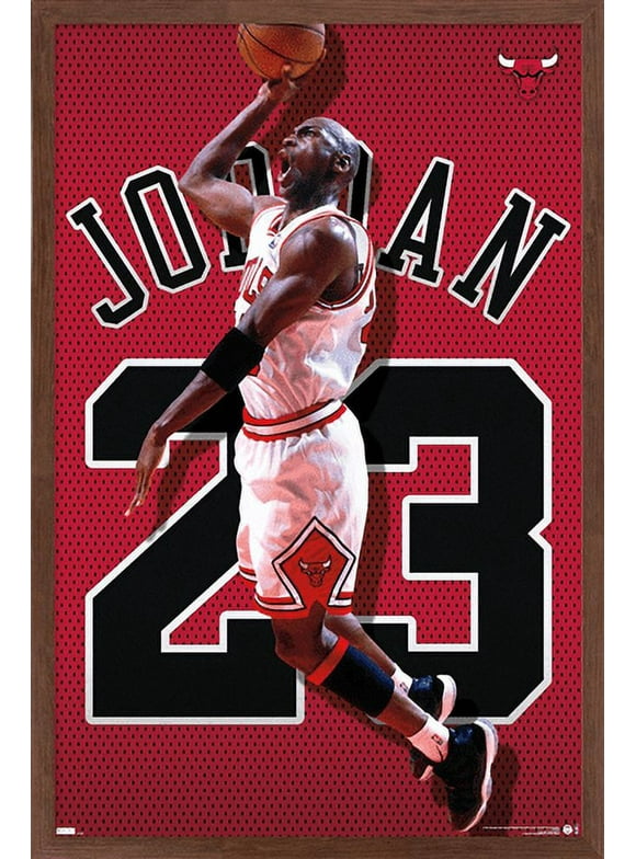 Michael Jordan - Jersey Wall Poster, 22.375" x 34", Framed