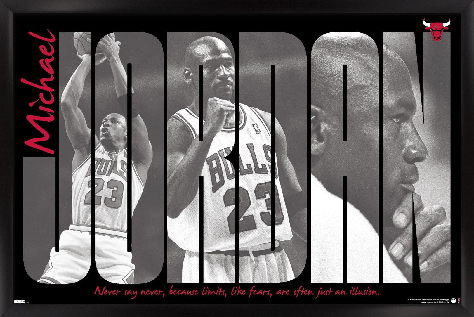 Michael Jordan - Never Say Never Wall Poster, 14.725" x 22.375" Framed