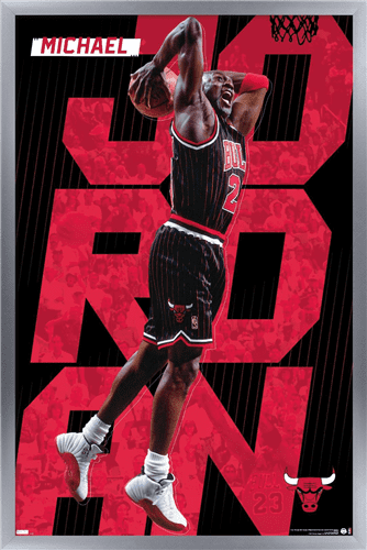 Michael Jordan - Pinstripes Wall Poster, 14.725" x 22.375", Framed