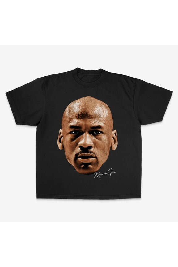 Michael Jordan Portrait T-Shirt, Basketball Legend Graphic Tee,Black Color,Size 2XL