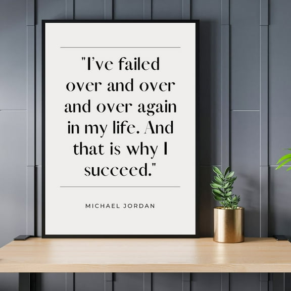 Michael Jordan Quote Print: Motivational Wall Art, Unframed Poster Size 8x12