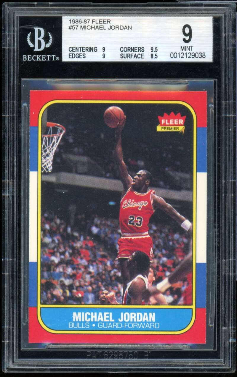 Michael Jordan Rookie Card 1986-87 Fleer #57 BGS 9