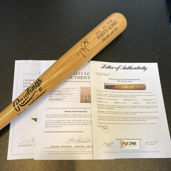 Michael Jordan Signed 1993 All Star Game - Game Issued Bat PSA DNA Beckett COA