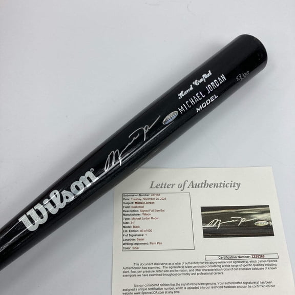 Michael Jordan Signed 1994 Rawlings Game Model Baseball Bat JSA COA UDA