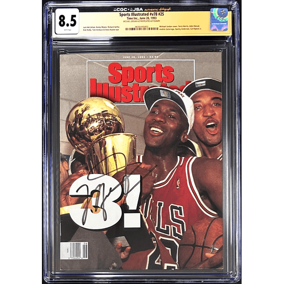 Michael Jordan Signed Sports Illustrated Newsstand Magazine 6/28/93 CGC 8.5 JSA