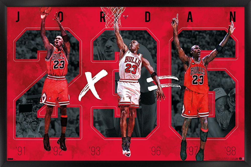 Michael Jordan - Six Wall Poster, 14.725" x 22.375", Framed