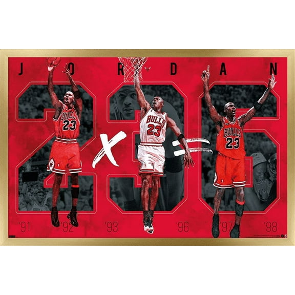 Michael Jordan - Six Wall Poster, 14.725" x 22.375", Framed