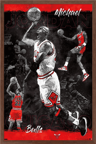 Michael Jordan - Sketch Wall Poster, 22.375" x 34", Framed
