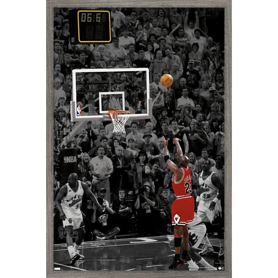 Michael Jordan - The Shot Wall Poster, 14.725" x 22.375" Framed