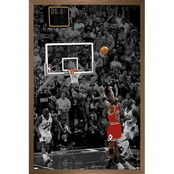 Michael Jordan - The Shot Wall Poster, 14.725" x 22.375" Framed