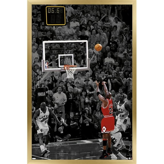 Michael Jordan - The Shot Wall Poster, 14.725" x 22.375" Framed