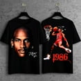 thumbnail image 1 of Michael Jordan Vintage 1986 T-Shirt, Retro Basketball Dunk Graphic Tee, For Fan, 1 of 2