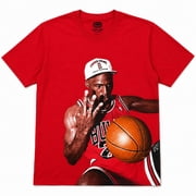 Michael Jordan three Rings Men's T-Shirt Design Red, Size XL
