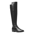 thumbnail image 1 of Michael KORS Womens Black Round Toe Stacked Heel Zip-up Leather Boots 8, Riding Boots, 1 of 6