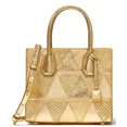 thumbnail image 1 of Michael Kors 30H7MM9M6K-710 Mercer Metallic Patchwork Leather Crossbody Bag, Gold, 1 of 5