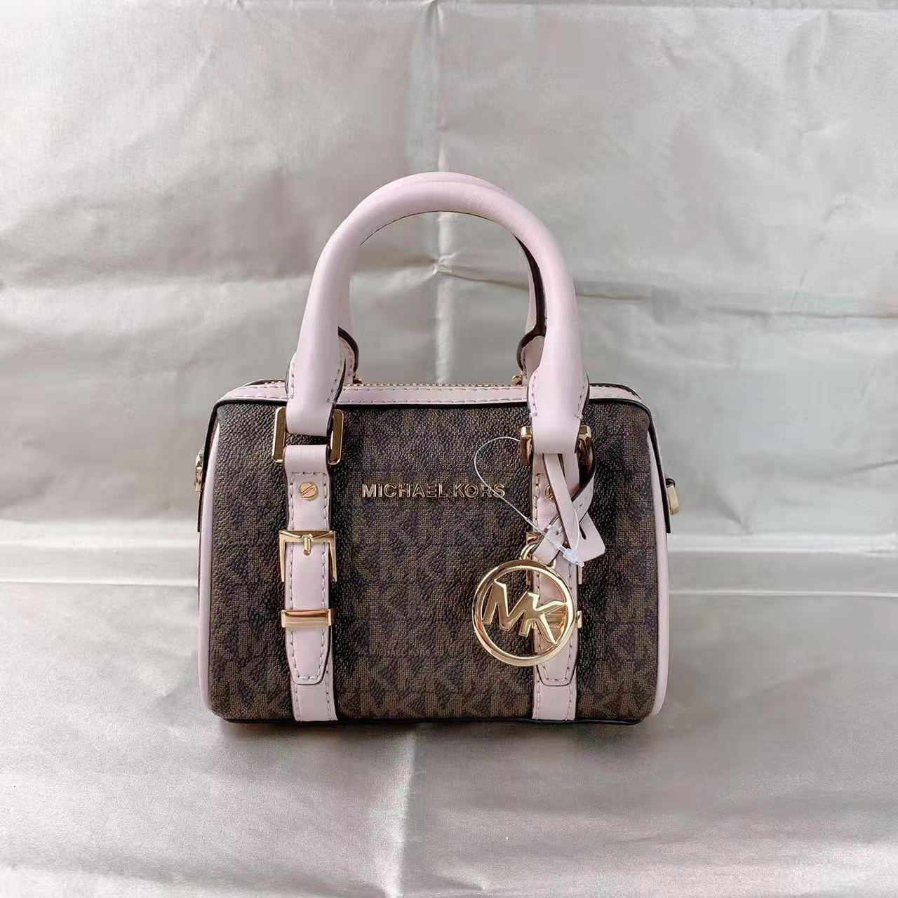 Michael Kors Soft Pink/ Vanilla Ladies Bedford Legacy Extra-Small Logo  Duffle Crossbody Bag 32F9G06C0B-173 193599042435 - Handbags - Jomashop