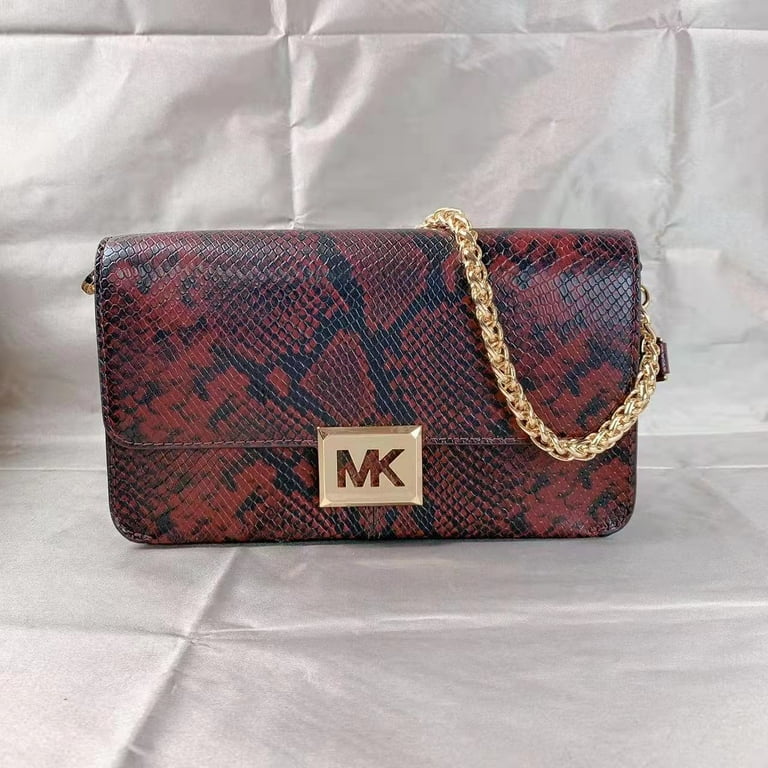 Michael Kors 35F1G6Sl3G Sonia Medium Snake Embossed Faux Leather