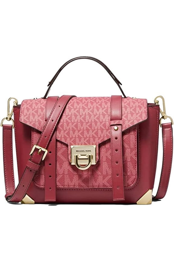 35F1Gncs6V Manhattan Medium Leather And Logo Satchel In Berry Multi