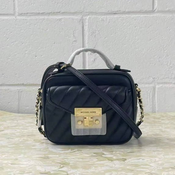 Michael Kors 35F1Gx0C5U Small Rose Top Handle Leather Satchel In Black