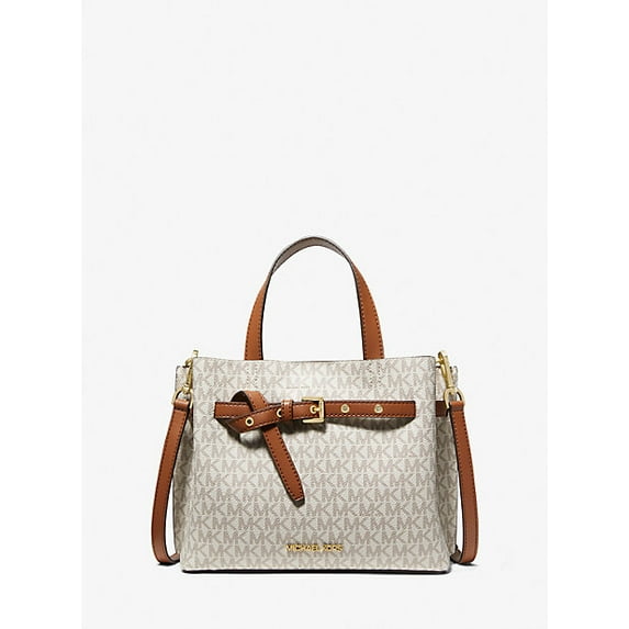 Michael Kors 35H0Gu5S1B Emilia Small Logo Satchel In Vanilla