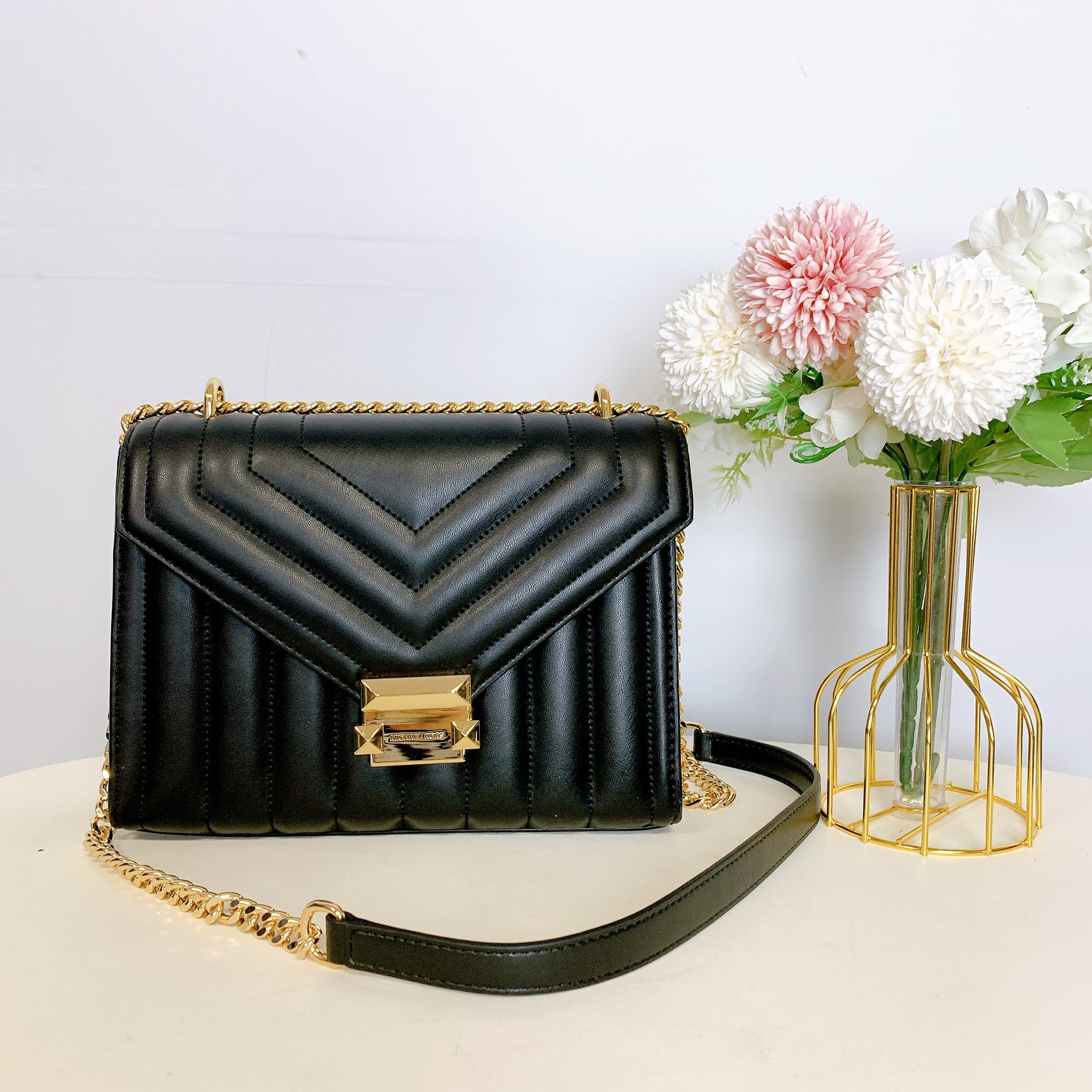 Whitney Quilted Leather Backpack Black Michael Kors Whitney Medium Quilted Leather Shoulder Handbag  main image 2