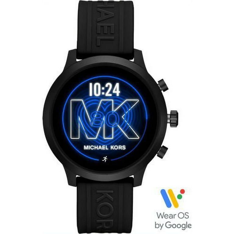 blæk systematisk Avenue Michael Kors - Access MKGO Smartwatch 43mm Aluminum - Black With Black Band  - Walmart.com