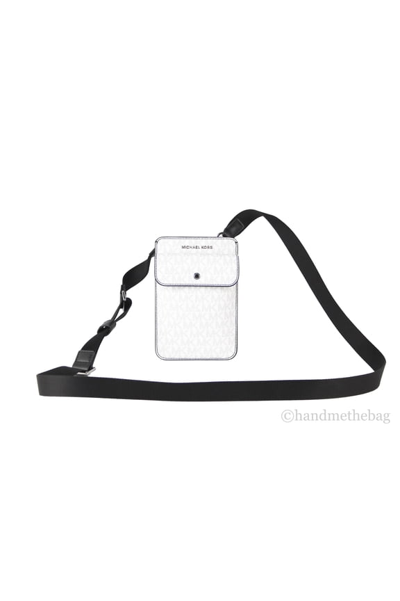 Accessories Signature PVC Slim Phone Case Crossbody Bag (Bright White Signature)