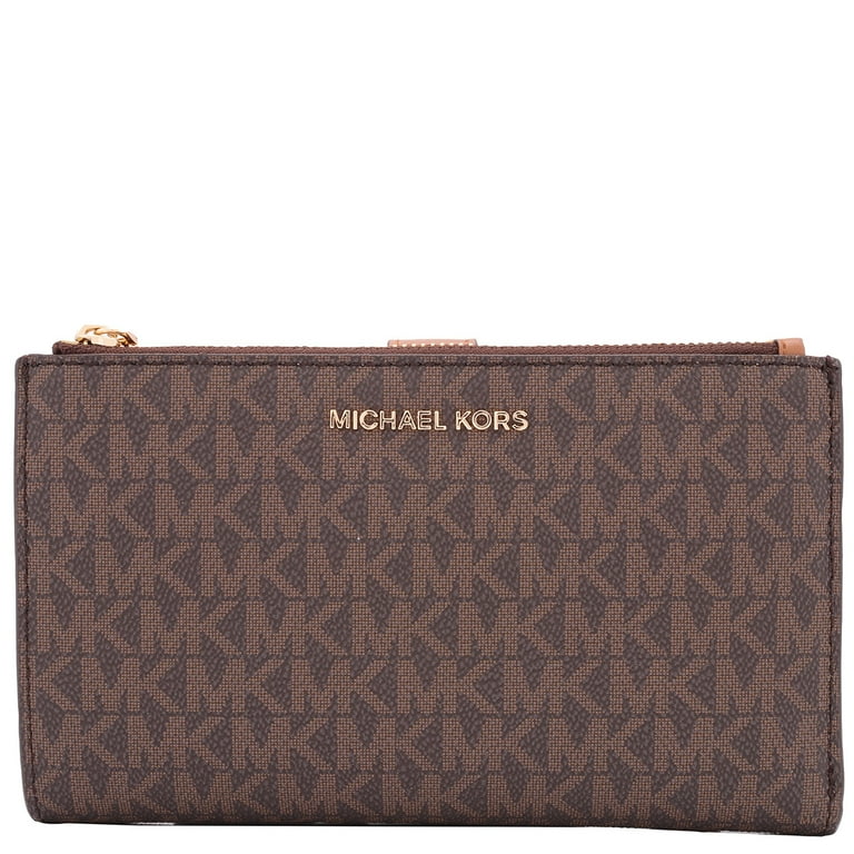 Michael Kors Designer Leather Phone Wallet - Acorn/Brown