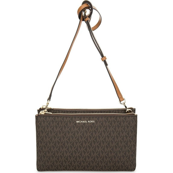 Michael Kors Adele Double-Zip Crossbody Bag - Brown - 32S7GAFC3B-200