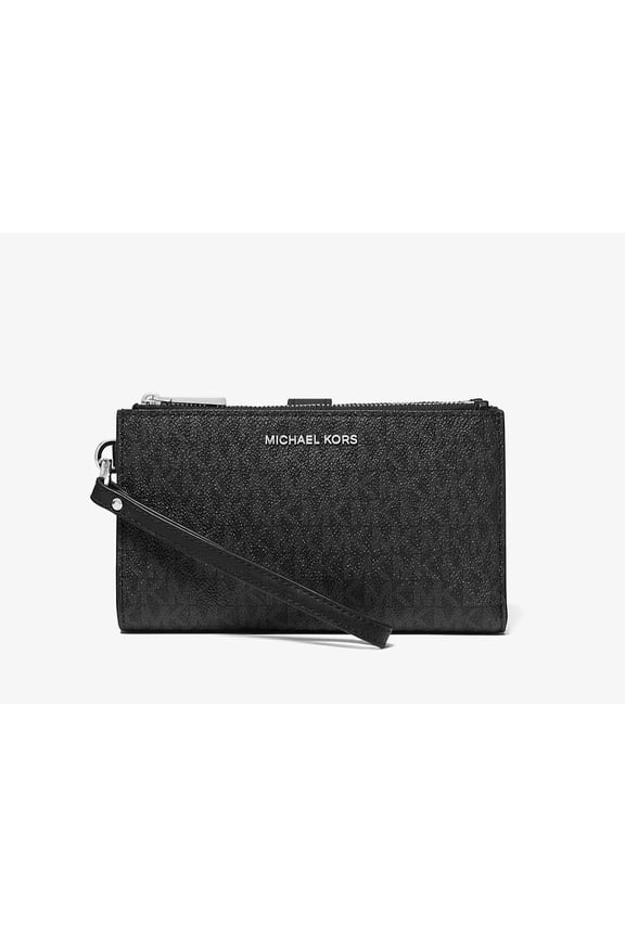 Adele Double Zip Logo Smartphone Wallet Black Signature