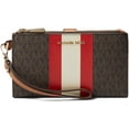 thumbnail image 1 of Michael Kors Adele Logo Stripe Smartphone Wallet, Bright Red/Brown, 1 of 4
