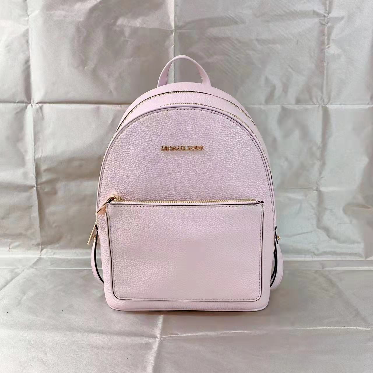 Michael Kors Adina Kenly Medium Pebbled Leather Backpack Powder Blush Pink