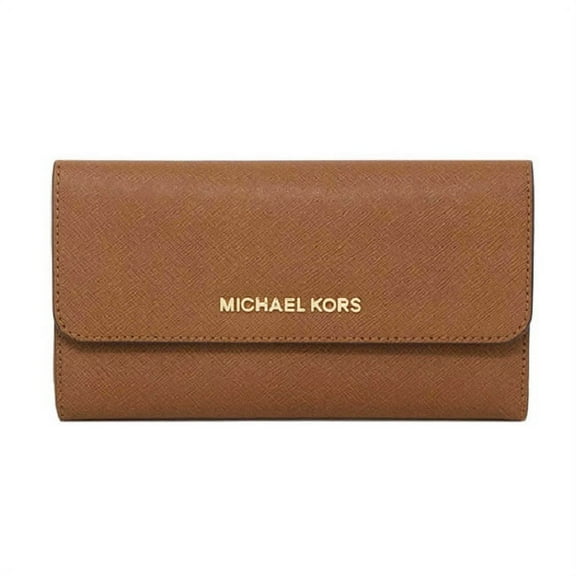 Michael Kors Adult Jet Set Travel Large Trifold Leather Wallet for Women