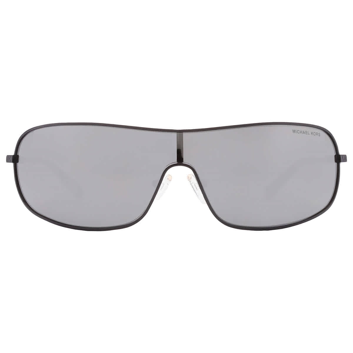 Michael Kors Aix Dark Grey Solid Mirrored Rectangular Ladies Sunglasses MK1139 10056G 38
