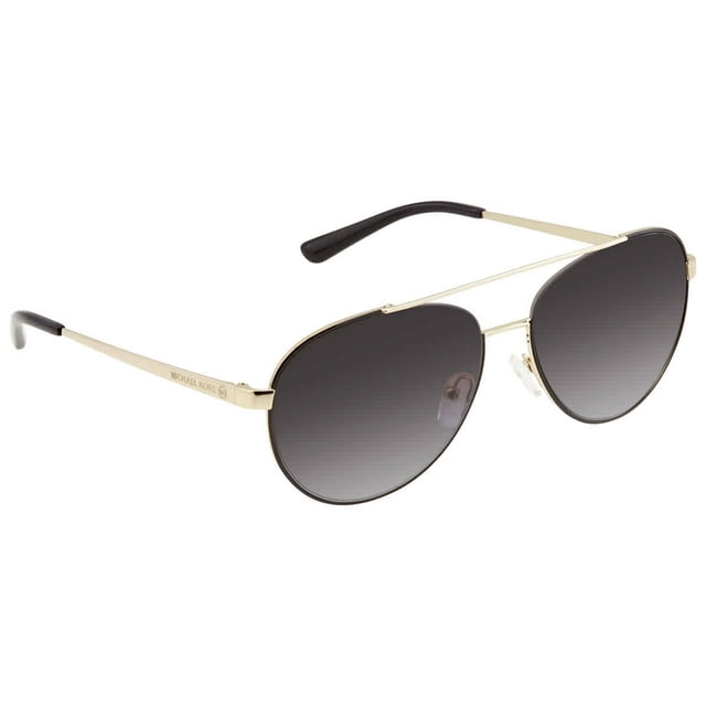 Michael Kors Aventura MK 1071 Metal Womens Aviator Sunglasses Light Gold Black 59mm Adult