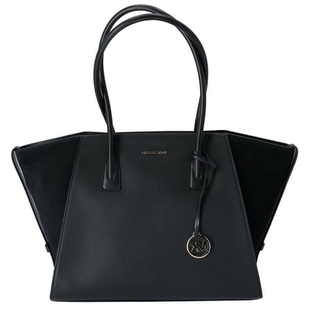 Michael Kors Women's Avril Extra Large Top Zip Tote Shoulder Leather Bag (Black)