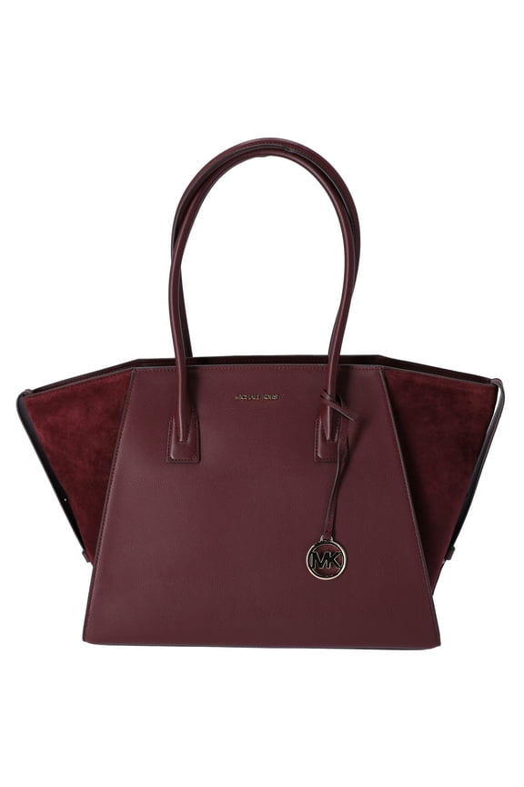 Women's Avril Extra Large Top Zip Tote Shoulder Leather Bag (Oxblood)