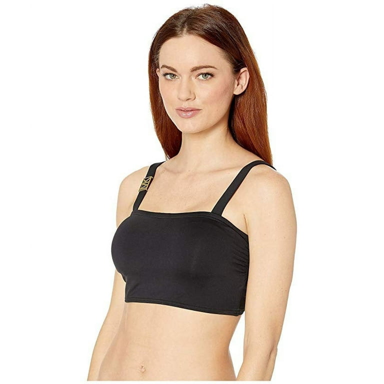 Michael Kors BLACK Logo Bralette Bikini Swim Top, US Small
