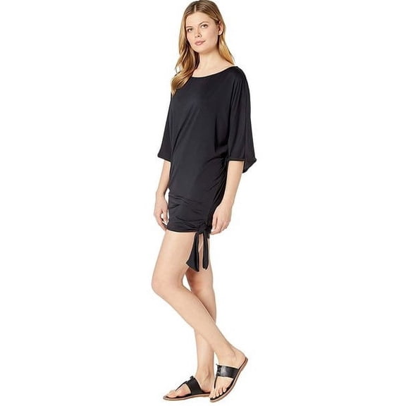 Michael Kors Casual Side-Tie Swim Cover-Up, Black, Women's M