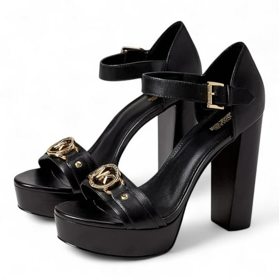 Michael Kors Women's Rory Ankle-Strap Platform Dress Sandals, Black, 10M