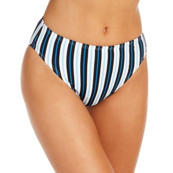 Michael Kors BLUE MULTI Striped High-Waist Swim Bottom, US Small