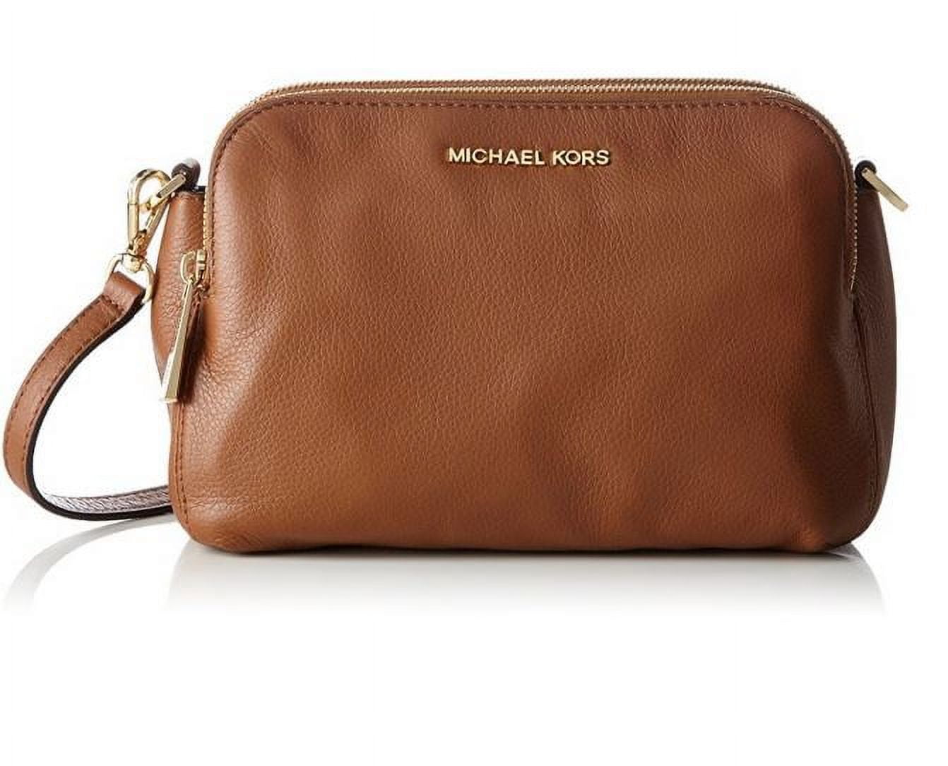 Michael Kors Selma Studded Tan Leather Crossbody Bag in Brown