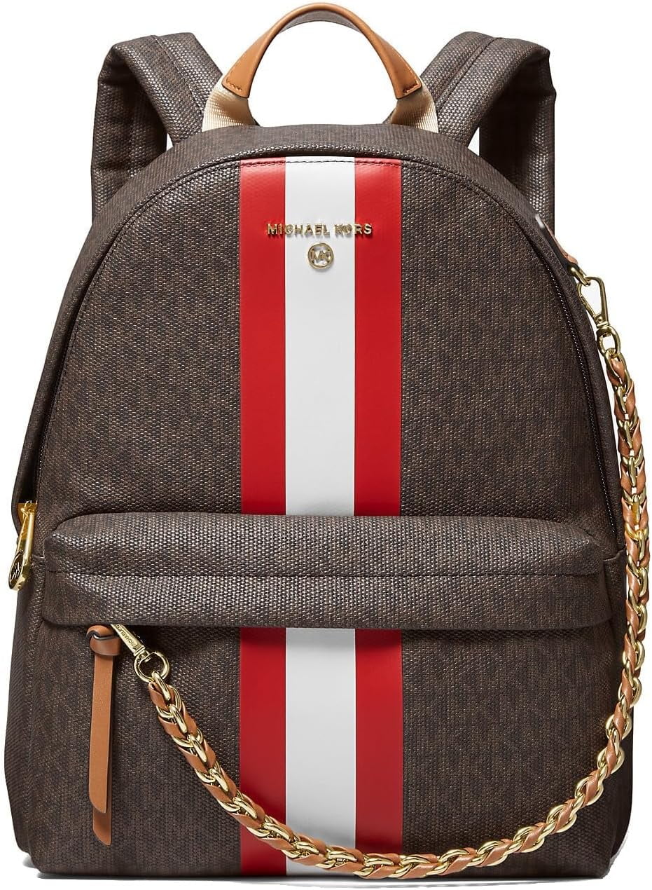 cognac leather backpack womens with stripe The Cinch in Mocha Crochet so this backpack seamlessly transitions from daywear to evening wear Bringing fresh stripes to your