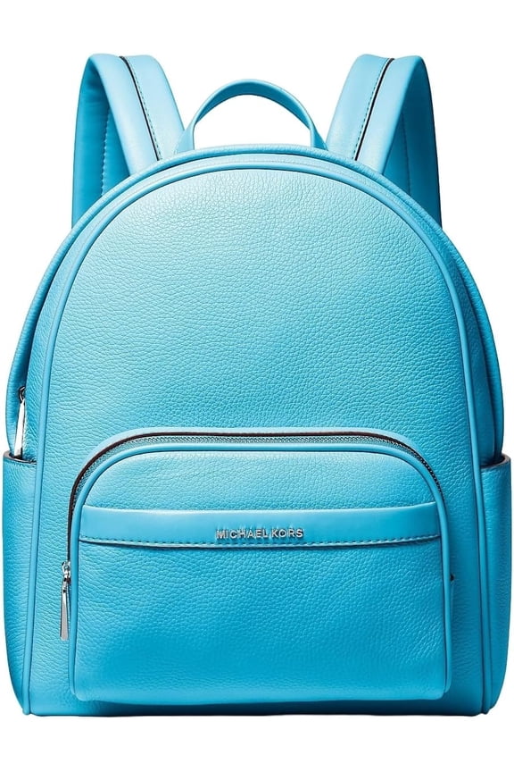 Bex Medium Pebbled Leather Backpack, Santorini Blue