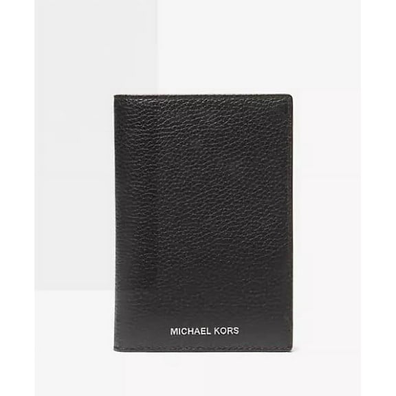 Michael Kors Black Pebbled Leather Passport Holder Case