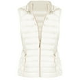thumbnail image 1 of Michael Kors Bone White Winter Vest for Women - Sleeveless Women Down Vest - Lightweight Women's Down Fill Puffy Vest With Removable Hood, Side Pockets, Full Zip Closure, 1 of 3