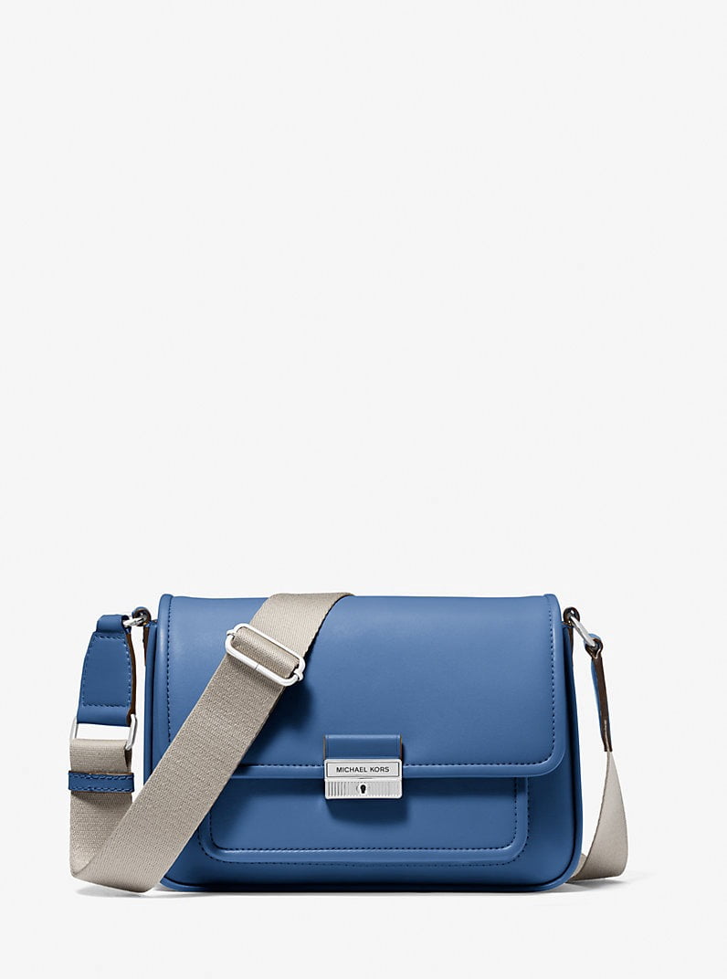 Michael Kors Bradshaw Medium Leather Messenger Bag - Galaxy Blue